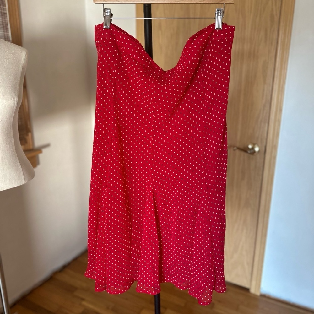 Jacklyn Smith Size 1X Red Polka Dot Skirt Midi